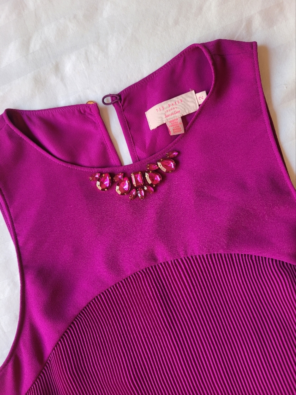 🍒EUC🍒 TED BAKER EMBELLISHED PLEATED TOP